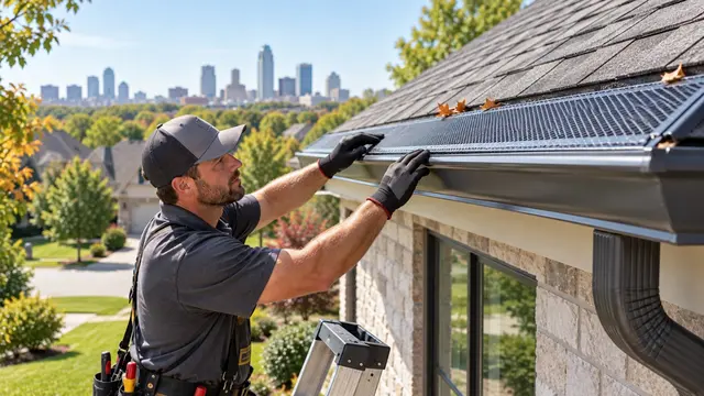 Mesh gutter guards installed on a Kansas City home to help keep leaves and debris out