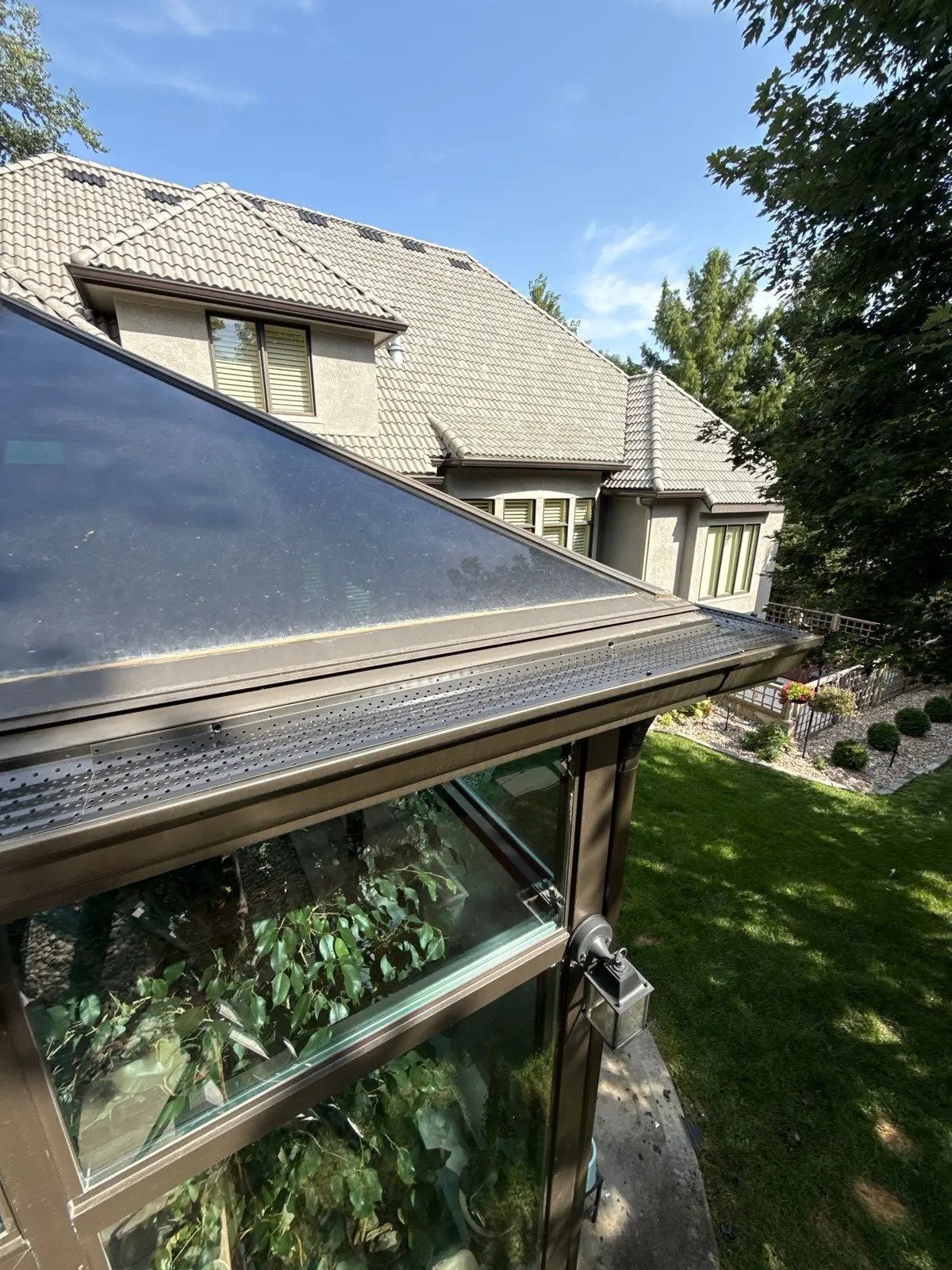 Real gutter guard installation completed by Integrity Exteriors